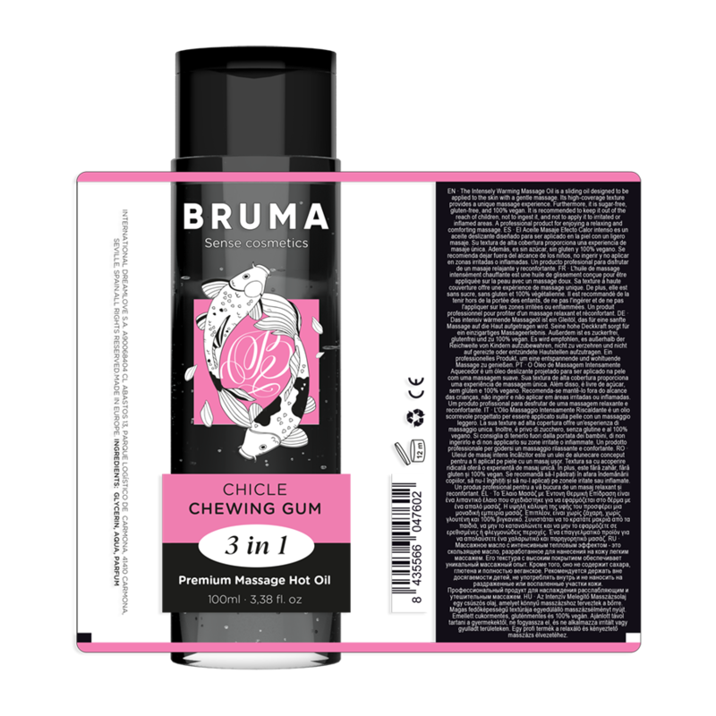 BRUMA - OLIO DA MASSAGGIO PREMIUM EFFETTO CALORE SAPORE GOMMA 3 IN 1 - 100 ML – Con effetto termico – foto 6