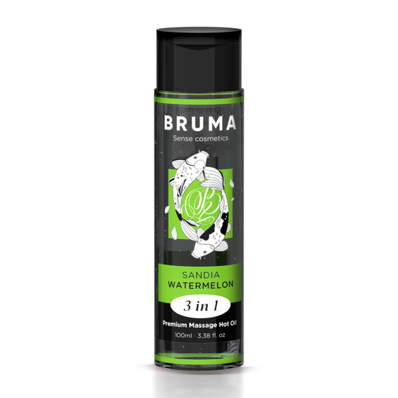 BRUMA - OLIO DA MASSAGGIO PREMIUM EFFETTO CALORE SAPORE ANGURIA 3 IN 1 - 100 ML – Con effetto termico – foto 2
