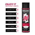 BRUMA - OLIO DA MASSAGGIO PREMIUM EFFETTO CALORE SAPORE FRAGOLA 3 IN 1 - 100 ML – Con effetto termico