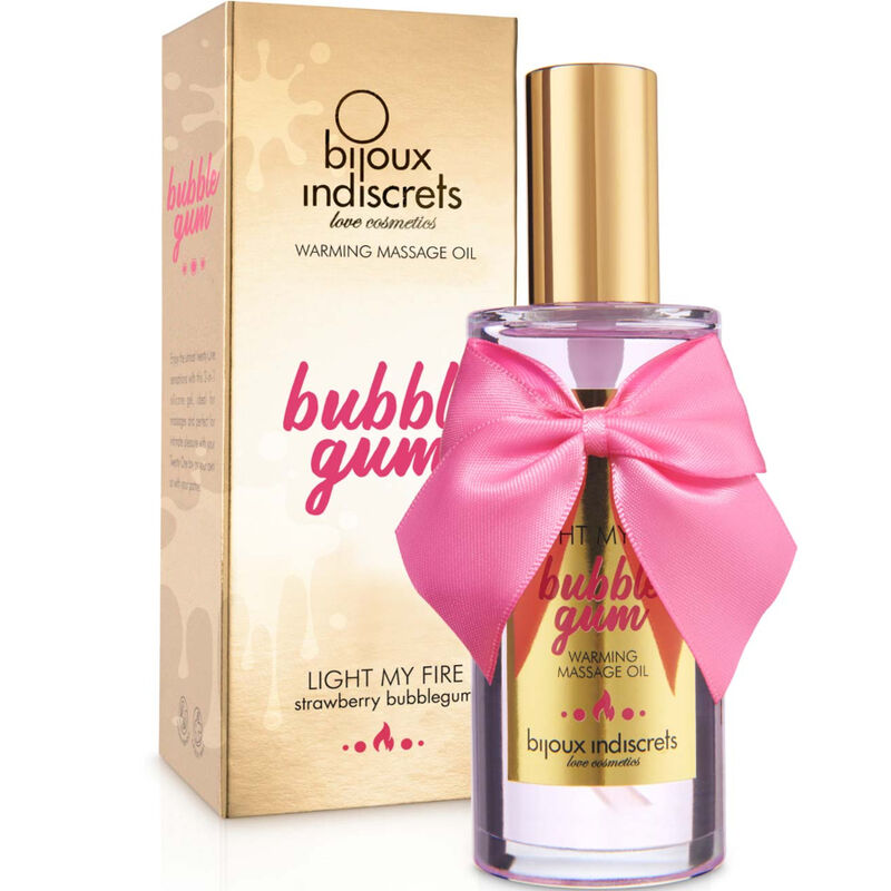 BIJOUX INDISCRETS - LIGHT MY FIRE OLIO DA MASSAGGIO EFFETTO CALORE GUSTO GOMMA – Con effetto termico – foto 2