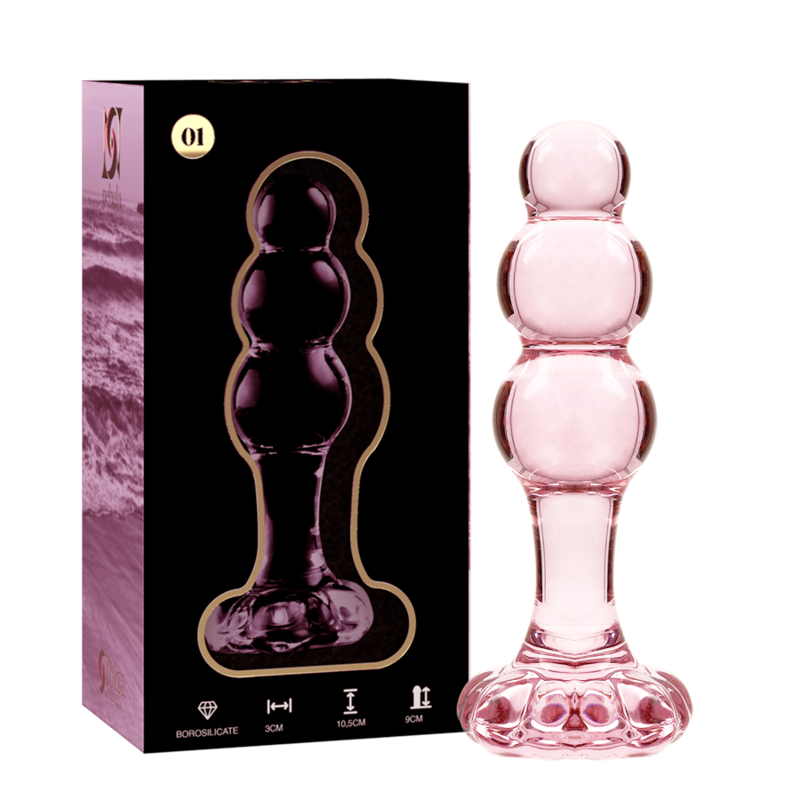 NEBULA SERIES BY IBIZA - MODELLO 1 PLUG ANALE VETRO BOROSILICATO ROSA 10.5 CM -O- 3 CM – Tappi anali – foto 2