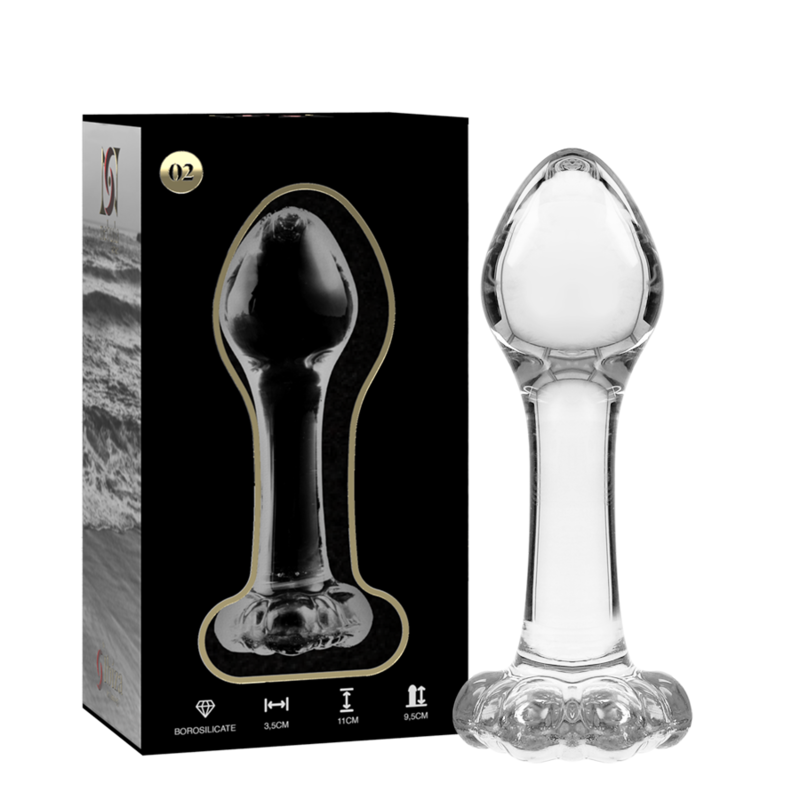NEBULA SERIES BY IBIZA - MODELLO 2 PLUG ANALE VETRO BOROSILICATO TRASPARENTE 11 CM -O- 3.5 CM – Tappi anali – foto 2