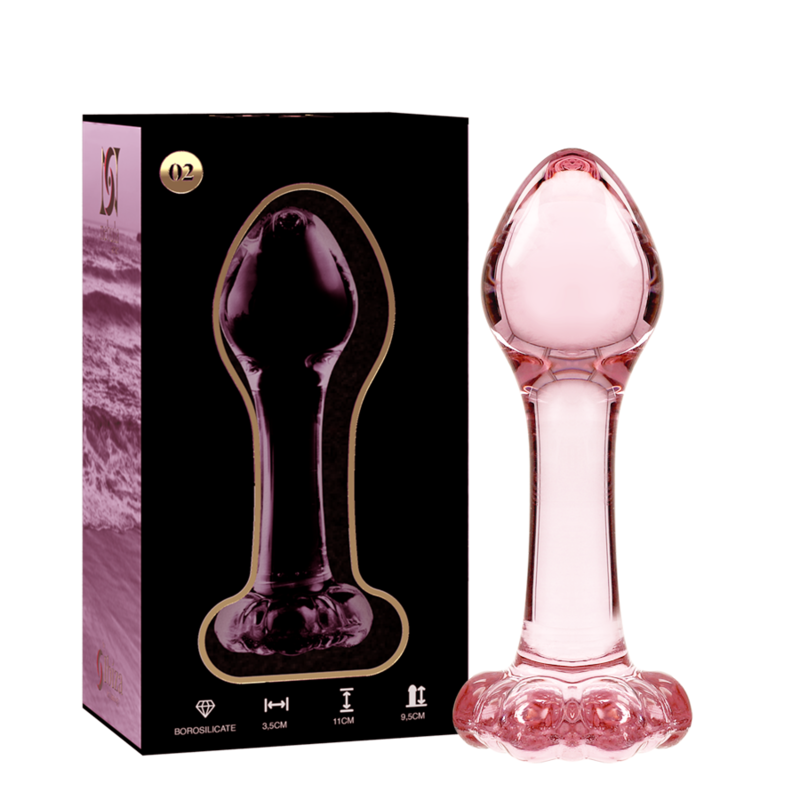 NEBULA SERIES BY IBIZA - MODELLO 2 PLUG ANALE VETRO BOROSILICATO ROSA 11 CM -O- 3.5 CM – Tappi anali – foto 2