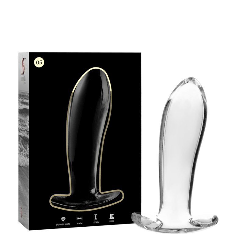 NEBULA SERIES BY IBIZA - MODELLO 5 PLUG ANALE VETRO BOROSILICATO TRASPARENTE 12.5 CM -O- 3.5 CM – Tappi anali – foto 2