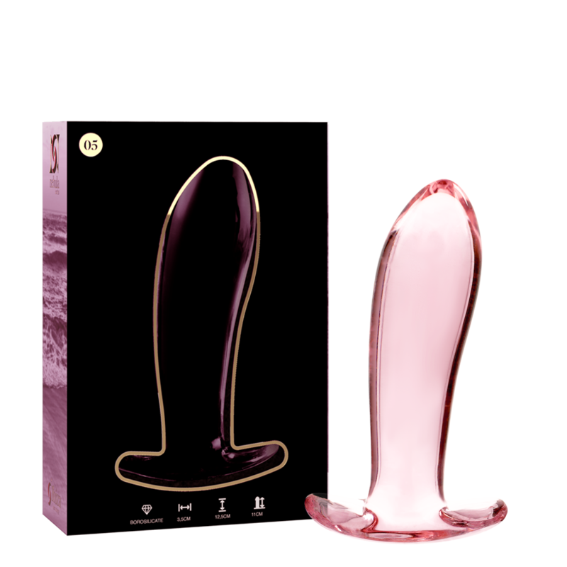 NEBULA SERIES BY IBIZA - MODELLO 5 PLUG ANALE VETRO BOROSILICATO ROSA 12.5 CM -O- 3.5 CM – Tappi anali – foto 2
