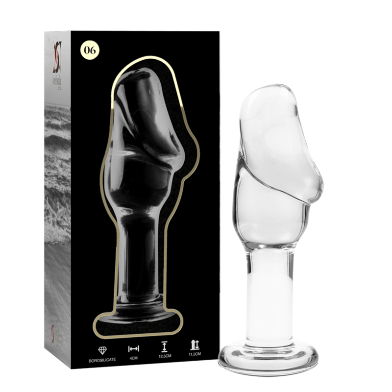 NEBULA SERIES BY IBIZA - MODELLO 6 PLUG ANALE VETRO BOROSILICATO TRASPARENTE 12.5 CM -O- 4 CM – Tappi anali – foto 2