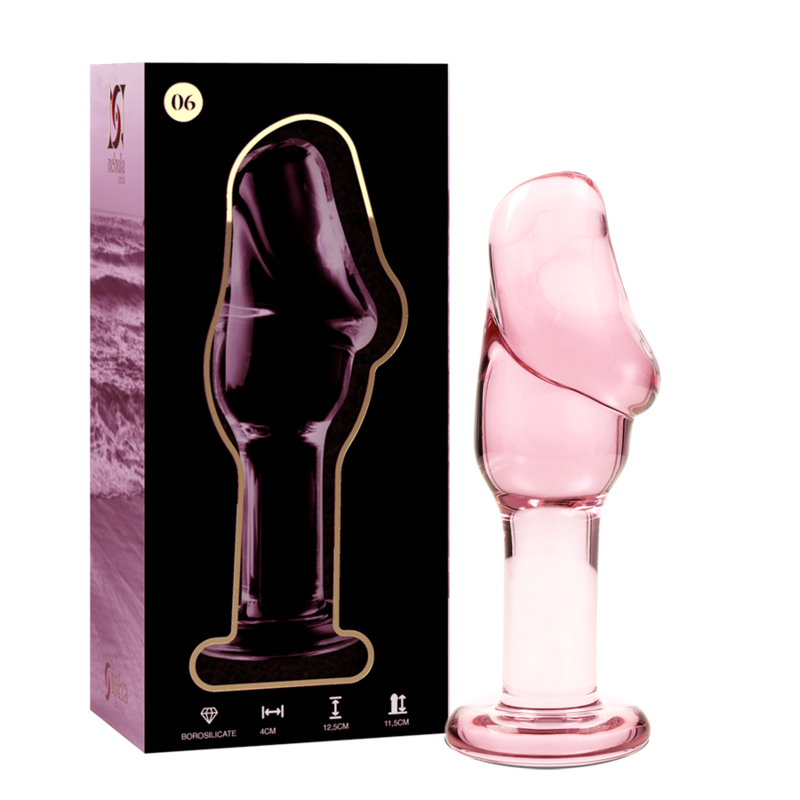 NEBULA SERIES BY IBIZA - MODELLO 6 PLUG ANALE VETRO BOROSILICATO ROSA 12.5 CM -O- 4 CM – Tappi anali – foto 2