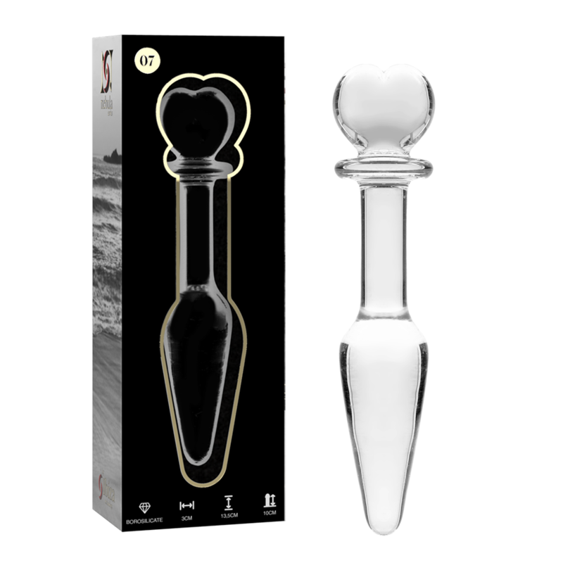 NEBULA SERIES BY IBIZA - MODELLO 7 PLUG ANALE VETRO BOROSILICATO TRASPARENTE 13.5 CM -O- 3 CM – Tappi anali – foto 2