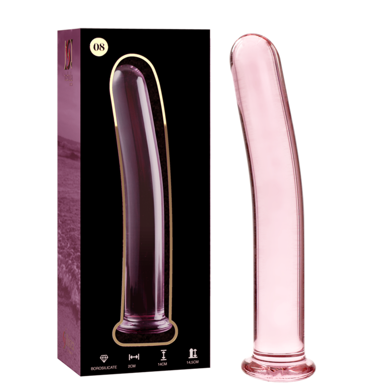 NEBULA SERIES BY IBIZA - MODELLO 8 DILDO IN VETRO BOROSILICATO ROSA 14.5 CM -O- 2 CM – Falli senza vibrazioni – foto 2