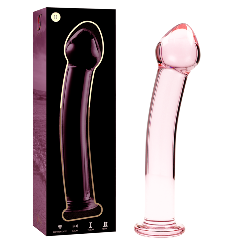 NEBULA SERIES BY IBIZA - MODELLO 11 DILDO IN VETRO BOROSILICATO ROSA 16 CM -O- 3 CM – Falli senza vibrazioni – foto 2