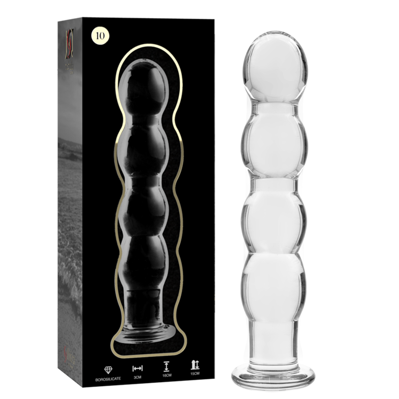 NEBULA SERIES BY IBIZA - MODELLO 10 DILDO IN VETRO BOROSILICATO TRASPARENTE 16.5 CM -O- 3.5 CM – Falli senza vibrazioni – foto 2