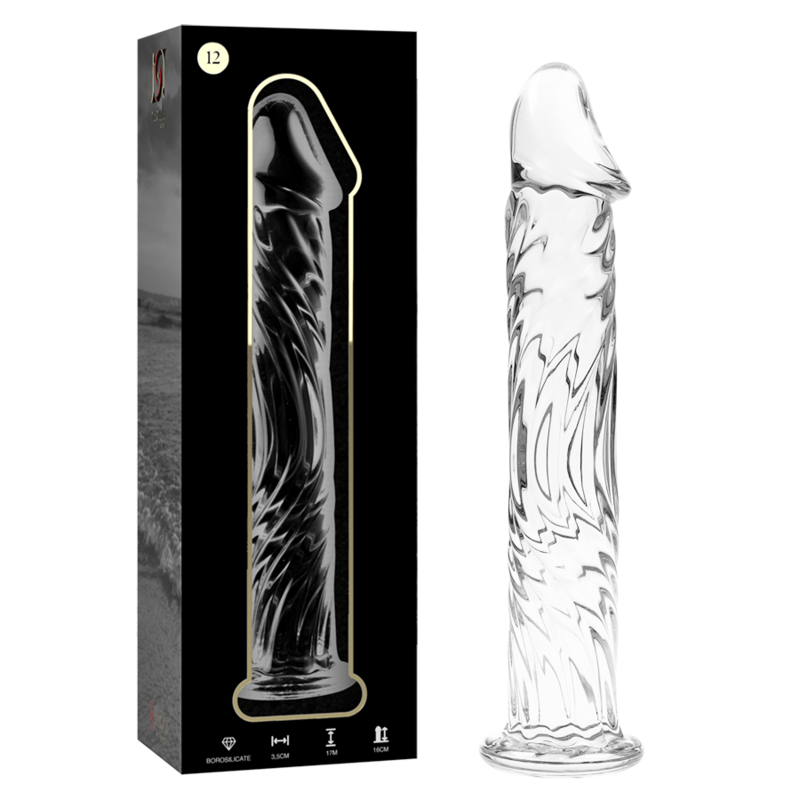 NEBULA SERIES BY IBIZA - MODELLO 12 DILDO IN VETRO BOROSILICATO TRASPARENTE 17 CM -O- 3.5 CM – Falli senza vibrazioni – foto 2