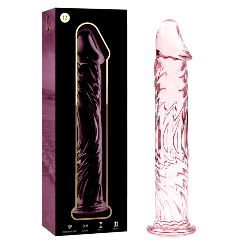 NEBULA SERIES BY IBIZA - MODELLO 12 DILDO IN VETRO BOROSILICATO ROSA 17 CM -O- 3.5 CM – Falli senza vibrazioni – foto 2