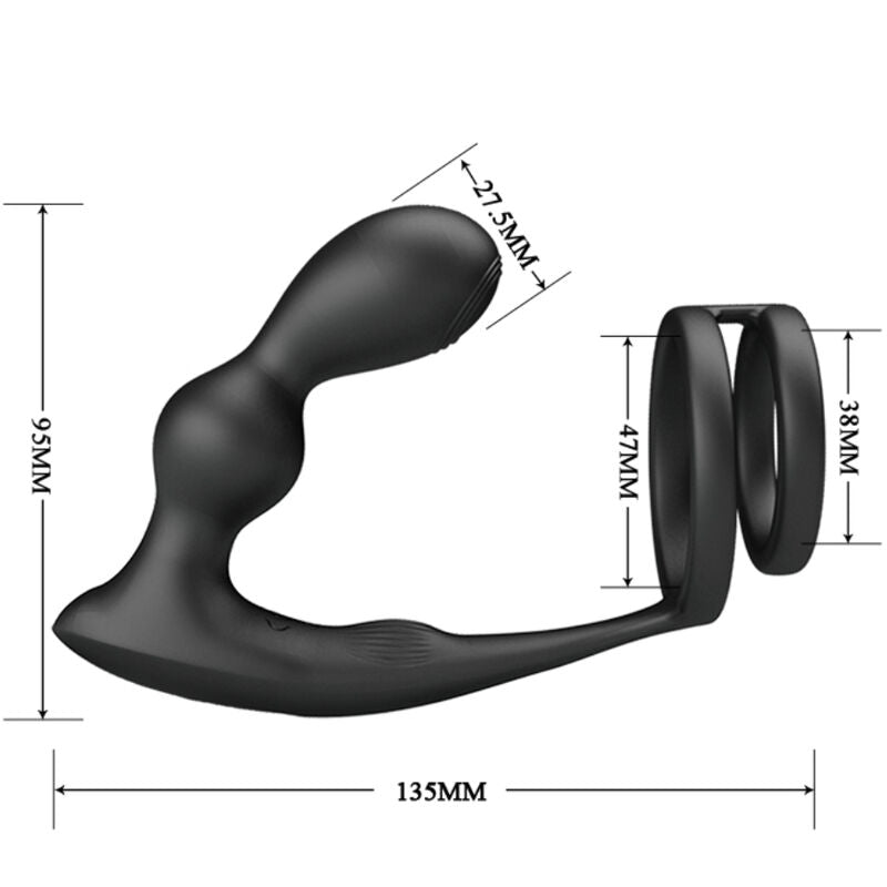 PRETTY LOVE - ANELLO PER PENE MARSHALL CON PLUG ANALE VIBRANTE CON TELECOMANDO – Telecomando – foto 7