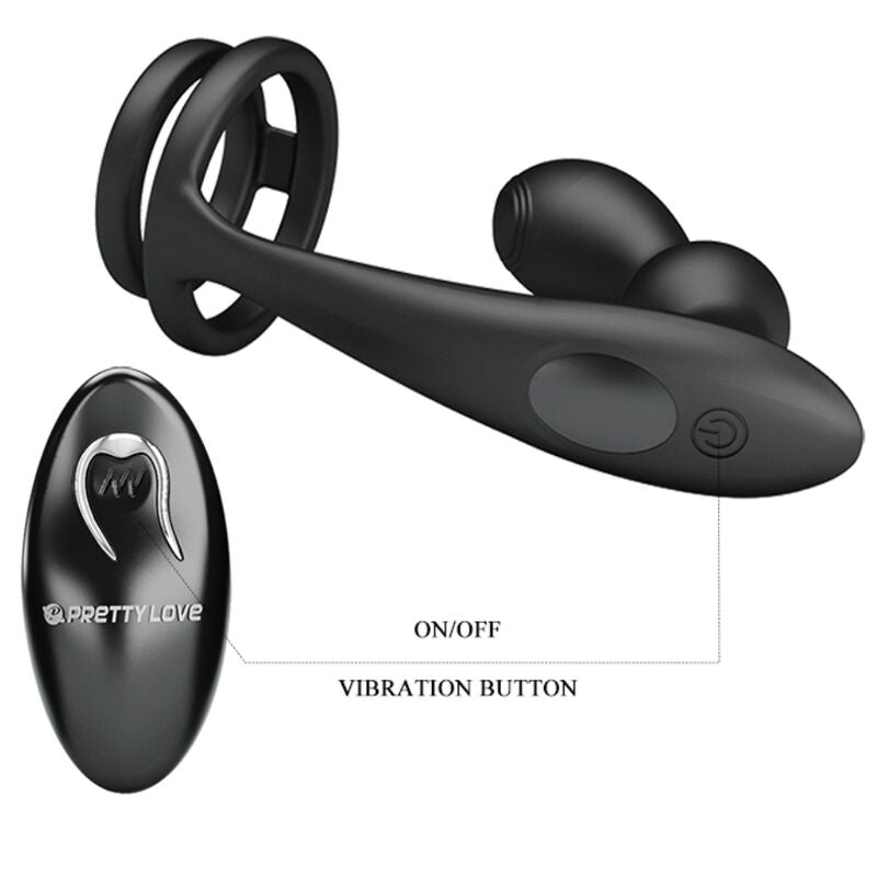 PRETTY LOVE - ANELLO PER PENE MARSHALL CON PLUG ANALE VIBRANTE CON TELECOMANDO – Telecomando – foto 5
