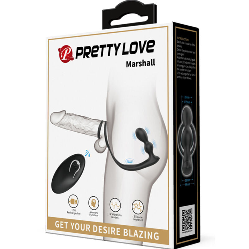 PRETTY LOVE - ANELLO PER PENE MARSHALL CON PLUG ANALE VIBRANTE CON TELECOMANDO – Telecomando – foto 9