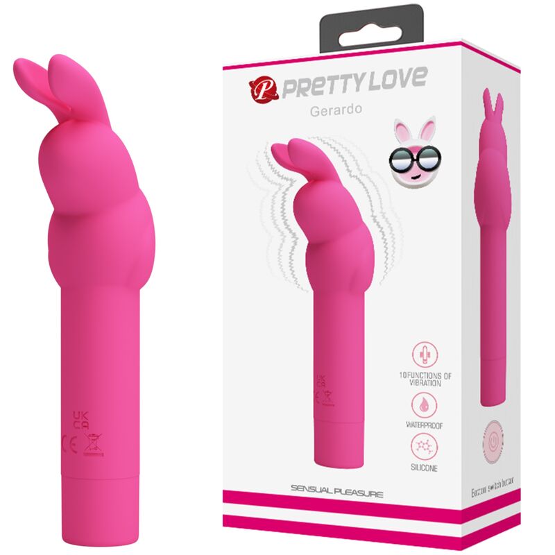 PRETTY LOVE - VIBRATORE IN SILICONE GERARDO FUSCHIA RABBIT – Mini vibratori – foto 6