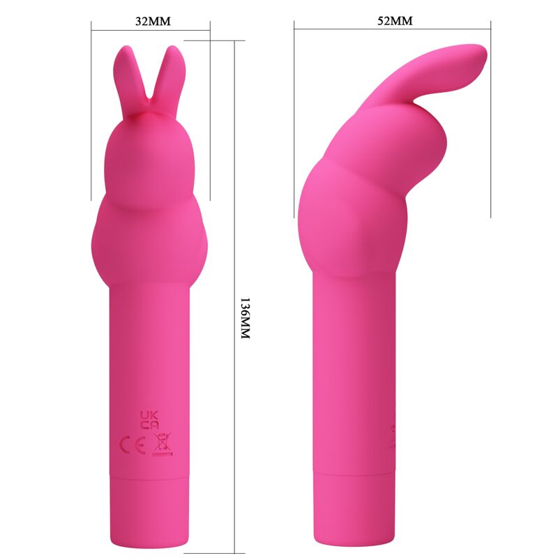 PRETTY LOVE - VIBRATORE IN SILICONE GERARDO FUSCHIA RABBIT – Mini vibratori – foto 7