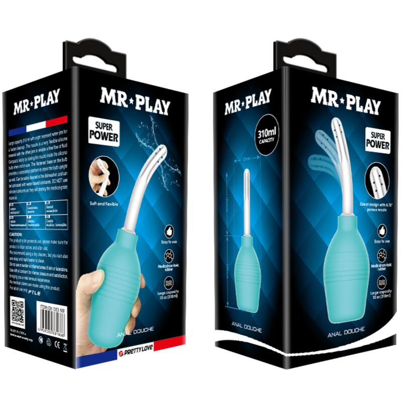 MR PLAY - DOCCIA ANALE IN GOMMA BLU PERA – Doccia anale – foto 8