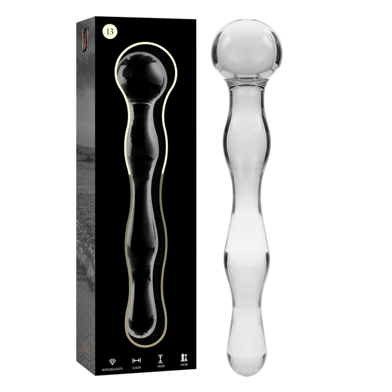 NEBULA SERIES BY IBIZA - MODELLO 13 DILDO IN VETRO BOROSILICATO TRASPARENTE 18 CM -O- 3.5 CM – Falli senza vibrazioni – foto 2