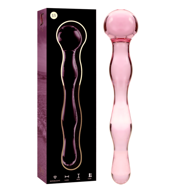 NEBULA SERIES BY IBIZA - MODELLO 13 DILDO IN VETRO BOROSILICATO ROSA 18 CM -O- 3.5 CM – Falli senza vibrazioni – foto 2