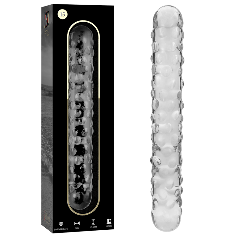 NEBULA SERIES BY IBIZA - MODELLO 15 DILDO IN VETRO BOROSILICATO TRASPARENTE 18.5 CM -O- 3 CM – Falli senza vibrazioni – foto 2