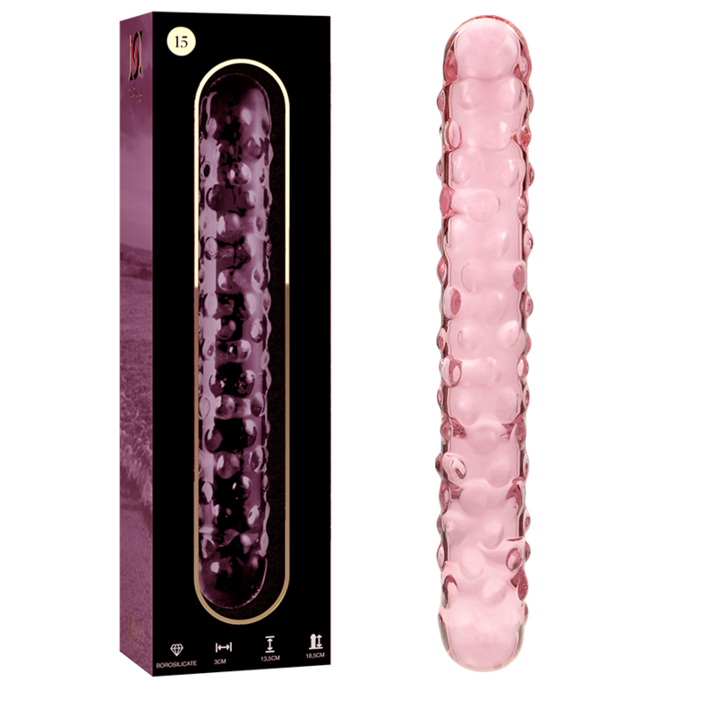 NEBULA SERIES BY IBIZA - MODELLO 15 DILDO IN VETRO BOROSILICATO ROSA 18.5 CM -O- 3 CM – Falli senza vibrazioni – foto 2