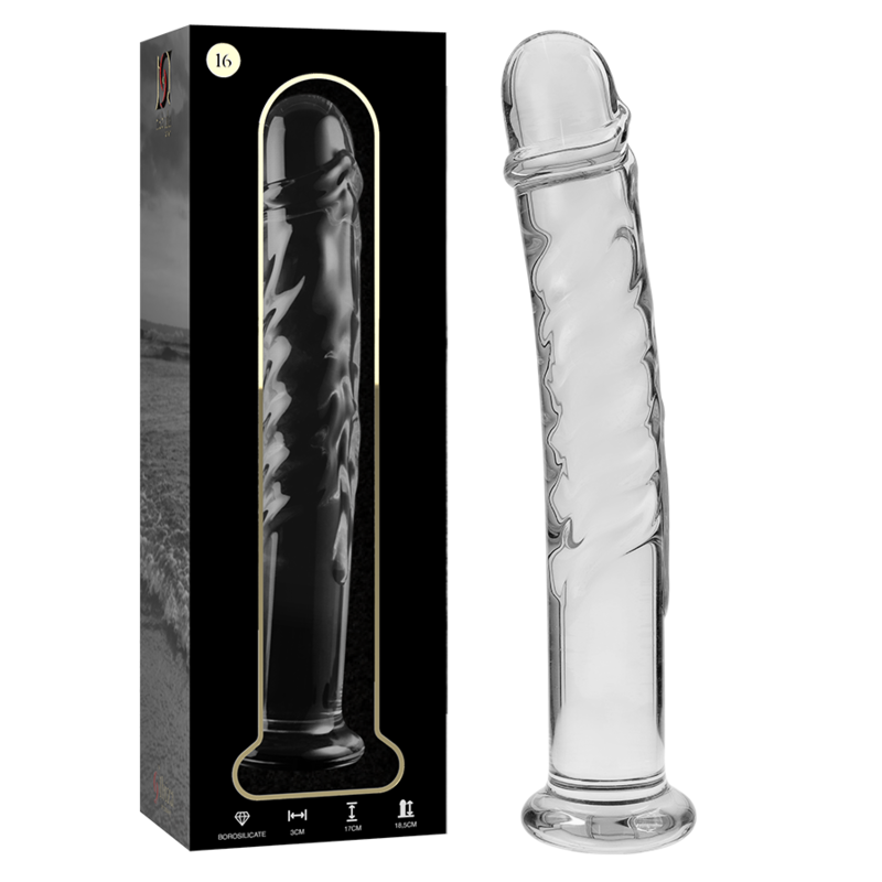 NEBULA SERIES BY IBIZA - MODELLO 16 DILDO IN VETRO BOROSILICATO TRASPARENTE 18.5 CM -O- 3 CM – Falli senza vibrazioni – foto 2