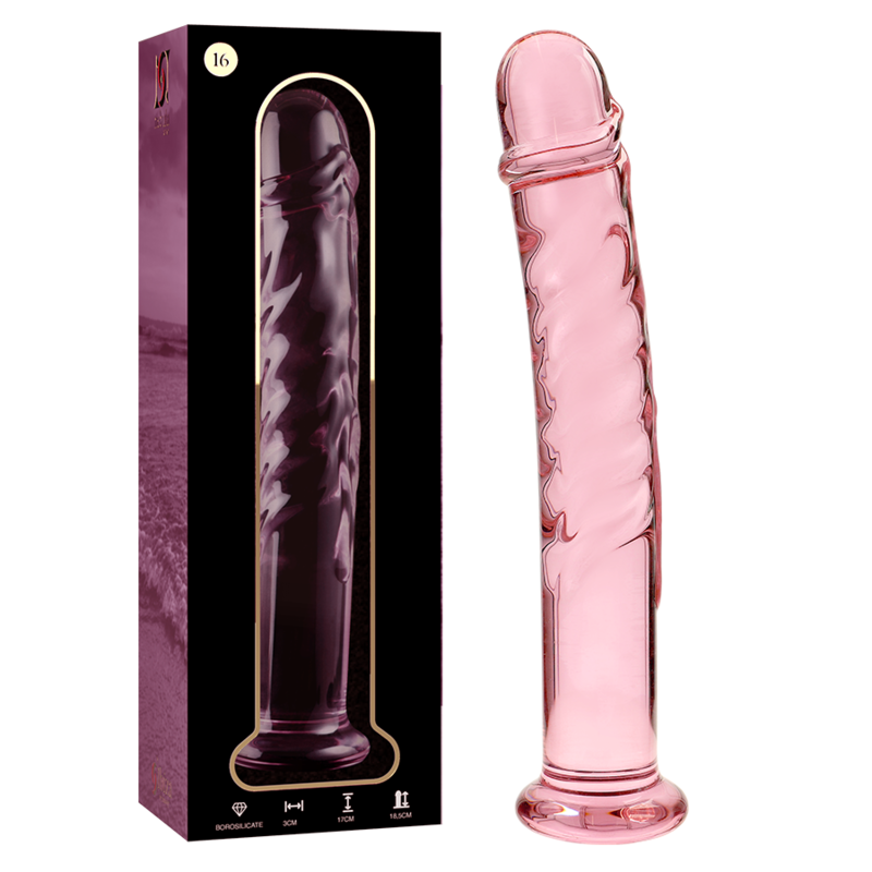 NEBULA SERIES BY IBIZA - MODELLO 16 DILDO IN VETRO BOROSILICATO ROSA 18.5 CM -O- 3 CM – Falli senza vibrazioni – foto 2