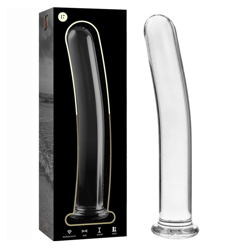 NEBULA SERIES BY IBIZA - MODELLO 17 DILDO IN VETRO BOROSILICATO TRASPARENTE 18.5 CM -O- 3 CM – Falli senza vibrazioni – foto 2