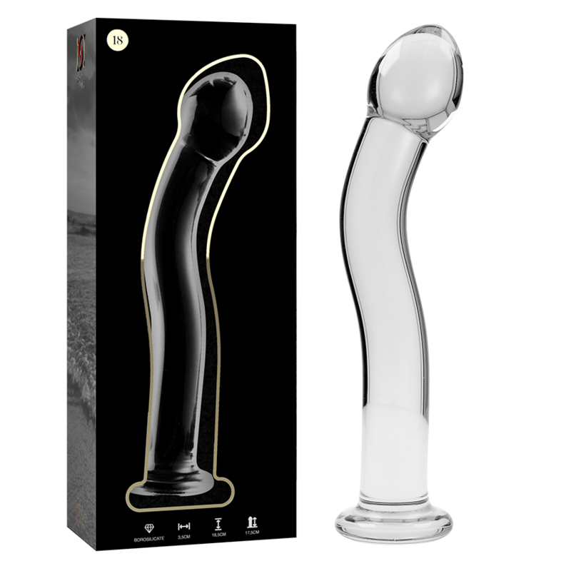 NEBULA SERIES BY IBIZA - MODELLO 18 DILDO IN VETRO BOROSILICATO TRASPARENTE 18.5 CM -O- 3.5 CM – Falli senza vibrazioni – foto 2