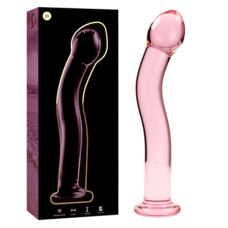 NEBULA SERIES BY IBIZA - MODELLO 18 DILDO IN VETRO BOROSILICATO ROSA 18.5 CM -O- 3.5 CM – Falli senza vibrazioni – foto 2