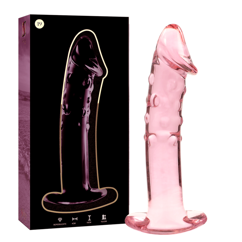 NEBULA SERIES BY IBIZA - MODELLO 19 DILDO IN VETRO BOROSILICATO ROSA 18.5 CM -O- 4 CM – Falli senza vibrazioni – foto 2