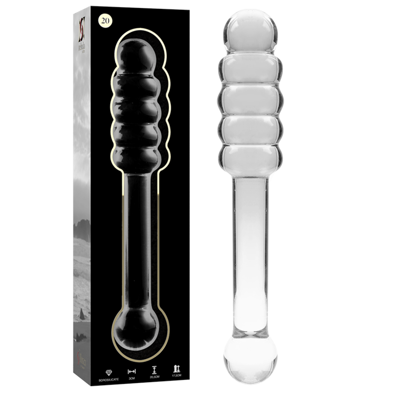 NEBULA SERIES BY IBIZA - MODELLO 20 DILDO IN VETRO BOROSILICATO TRASPARENTE 20.5 CM -O- 3 CM – Falli senza vibrazioni – foto 2