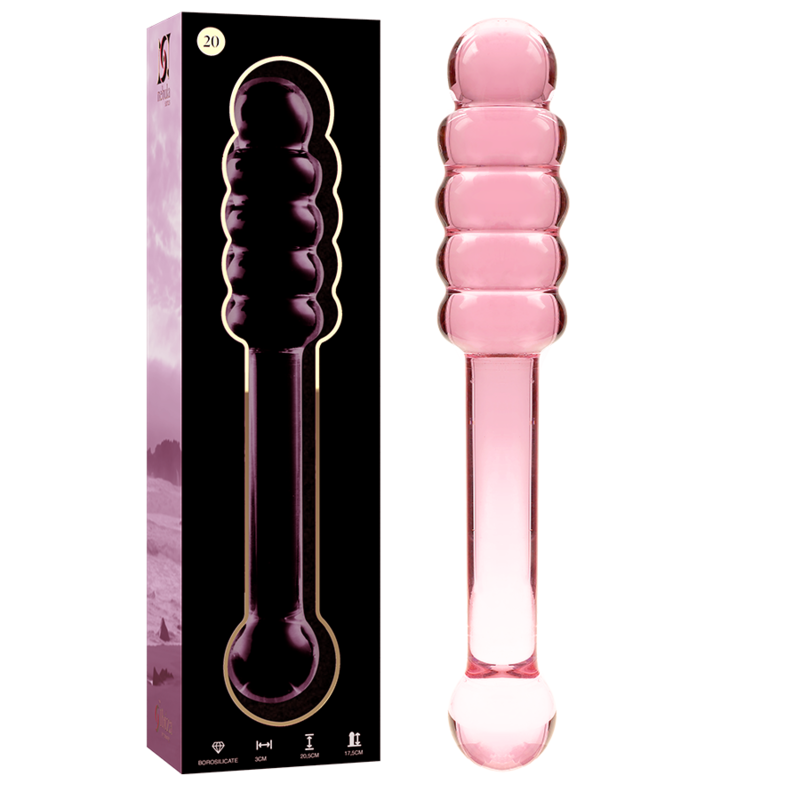 NEBULA SERIES BY IBIZA - MODELLO 20 DILDO IN VETRO BOROSILICATO ROSA 20.5 CM -O- 3 CM – Falli senza vibrazioni – foto 2