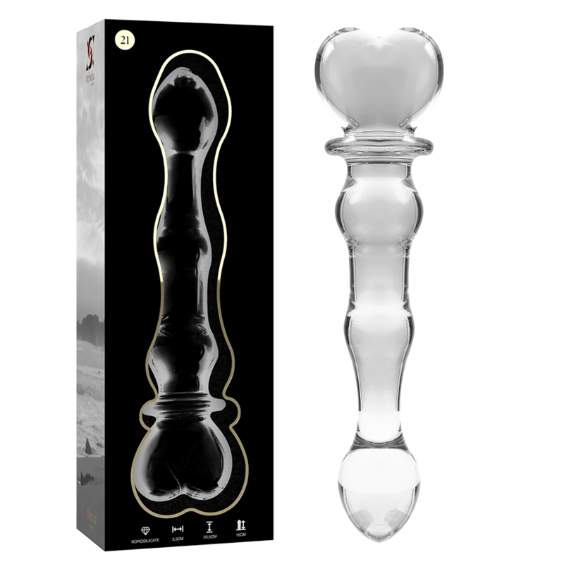 NEBULA SERIES BY IBIZA - MODELLO 21 DILDO IN VETRO BOROSILICATO TRASPARENTE 20.5 CM -O- 3.5 CM – Falli senza vibrazioni – foto 2