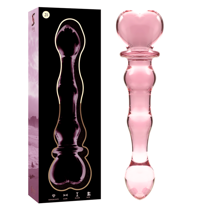 NEBULA SERIES BY IBIZA - MODELLO 21 DILDO IN VETRO BOROSILICATO ROSA 20.5 CM -O- 3.5 CM – Falli senza vibrazioni – foto 2