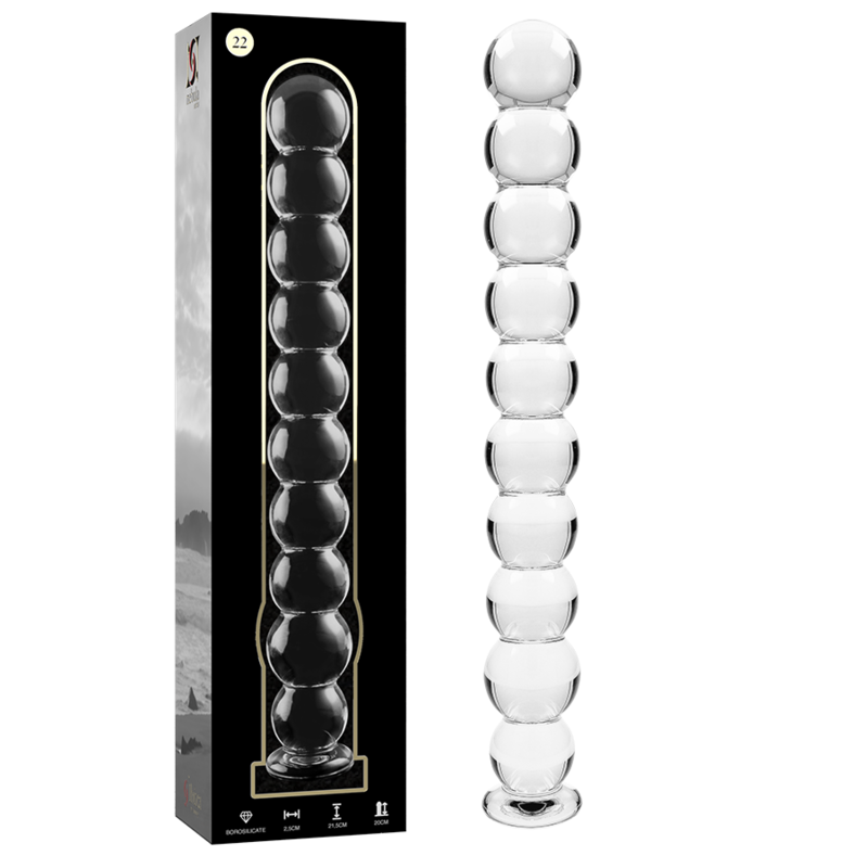 NEBULA SERIES BY IBIZA - MODELLO 22 DILDO IN VETRO BOROSILICATO TRASPARENTE 21.5 CM -O- 2.5 CM – Falli senza vibrazioni – foto 2