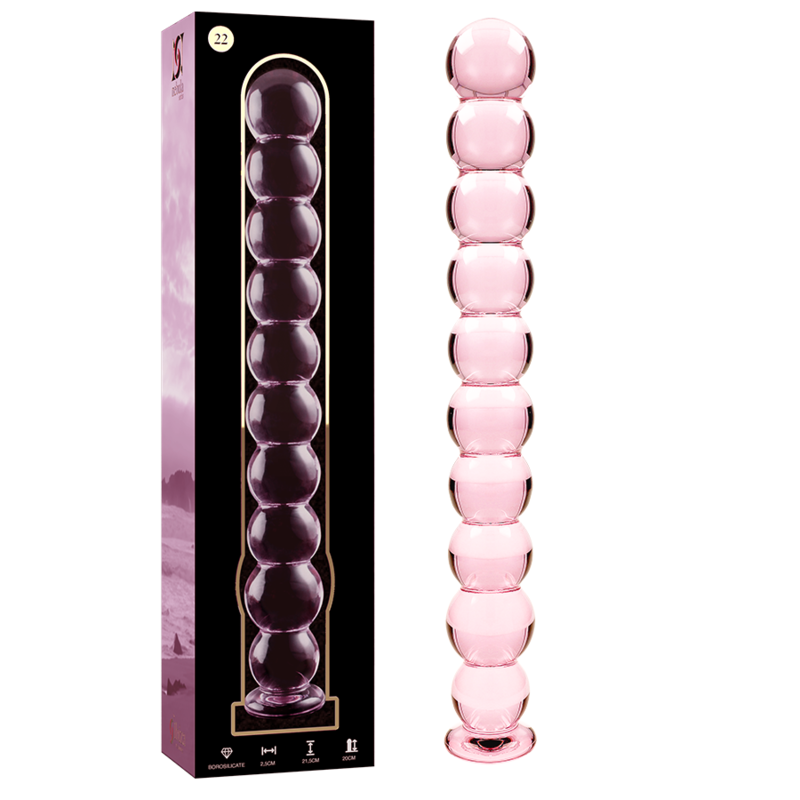 NEBULA SERIES BY IBIZA - MODELLO 22 DILDO IN VETRO BOROSILICATO ROSA 21.5 CM -O- 2.5 CM – Falli senza vibrazioni – foto 2