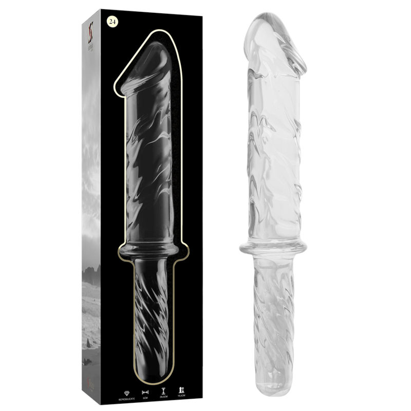 NEBULA SERIES BY IBIZA - MODELLO 24 DILDO IN VETRO BOROSILICATO TRASPARENTE 28.5 CM -O- 5 CM – Falli senza vibrazioni – foto 2