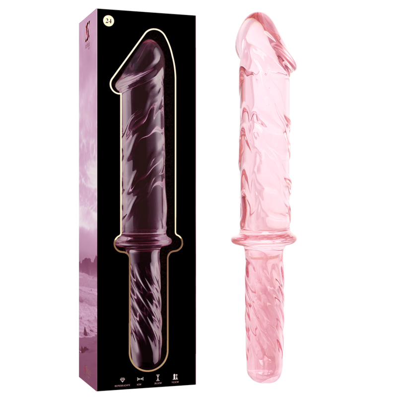 NEBULA SERIES BY IBIZA - MODELLO 24 DILDO IN VETRO BOROSILICATO ROSA 28.5 CM -O- 5 CM – Falli senza vibrazioni – foto 2