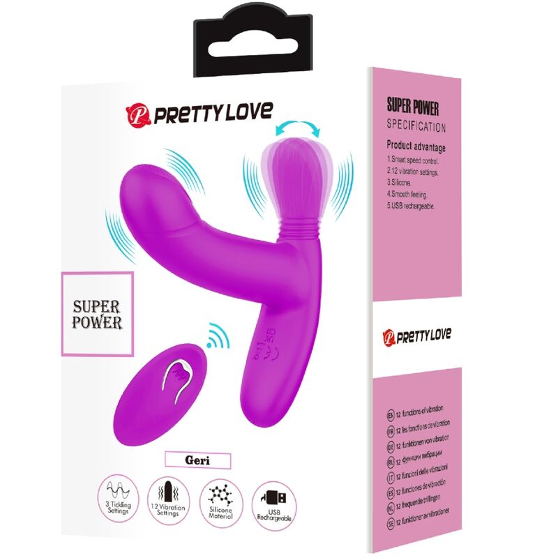 PRETTY LOVE - MASSAGGIATORE PER CLITORIDE GERI TELECOMANDO ROSA – Telecomando – foto 10