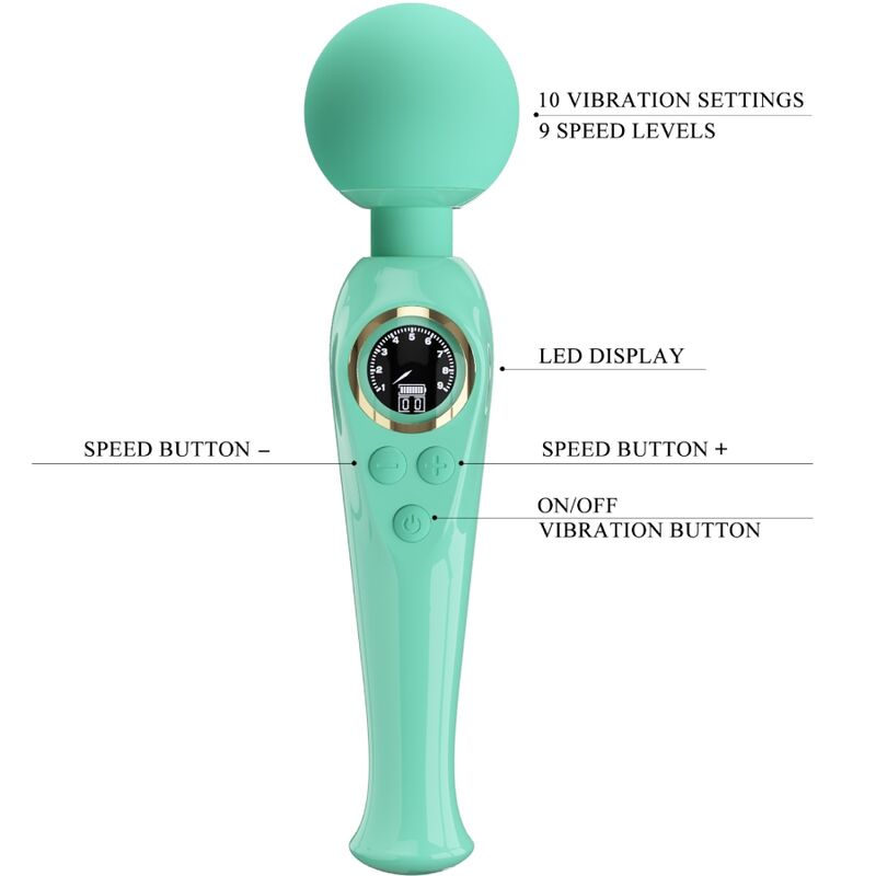PRETTY LOVE - VIBRATORE A BACCHETTA VERDE SKYLER – Vibratore WAND – foto 7