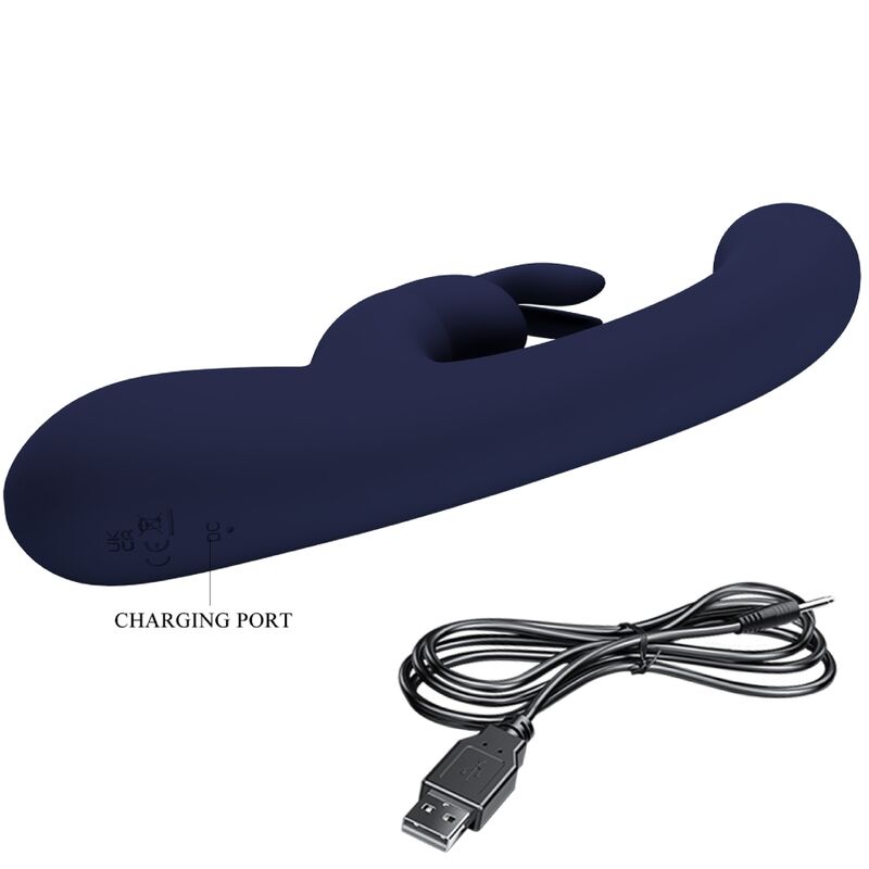 PRETTY LOVE - VIBRATORE LAMAR RABBIT E PUNTO G BLU – Vibratori di coniglio – foto 7
