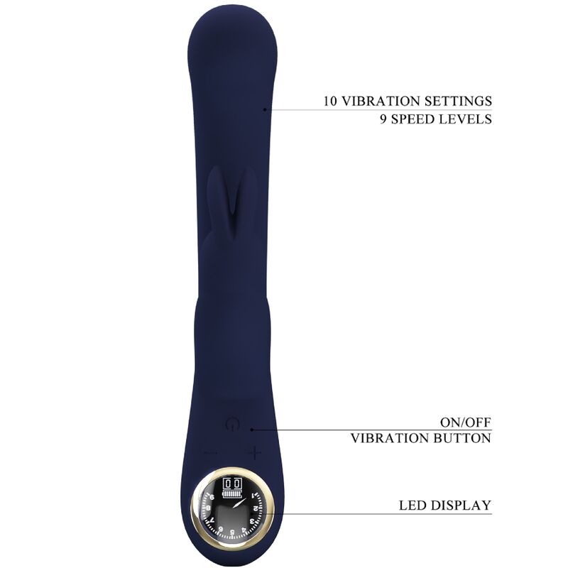 PRETTY LOVE - VIBRATORE LAMAR RABBIT E PUNTO G BLU – Vibratori di coniglio – foto 8