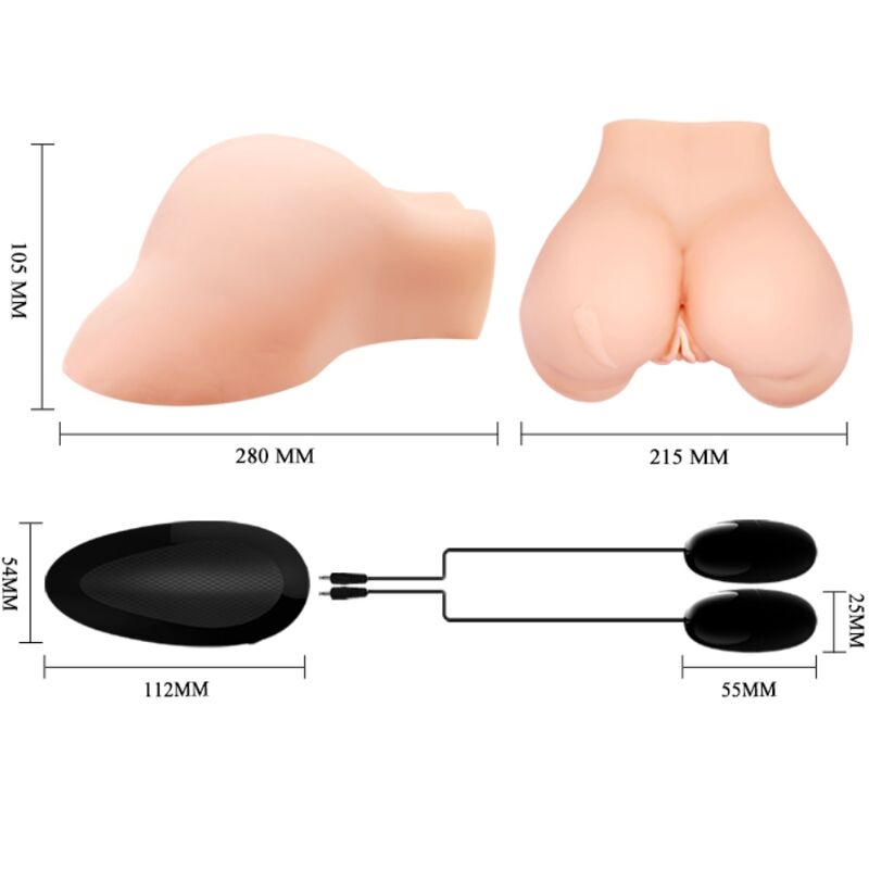 CRAZY BULL - VAGINA E ANO CON RETE REALISTICA CON VIBRAZIONE – Masturbatore per l'ano senza vibrazioni – foto 6