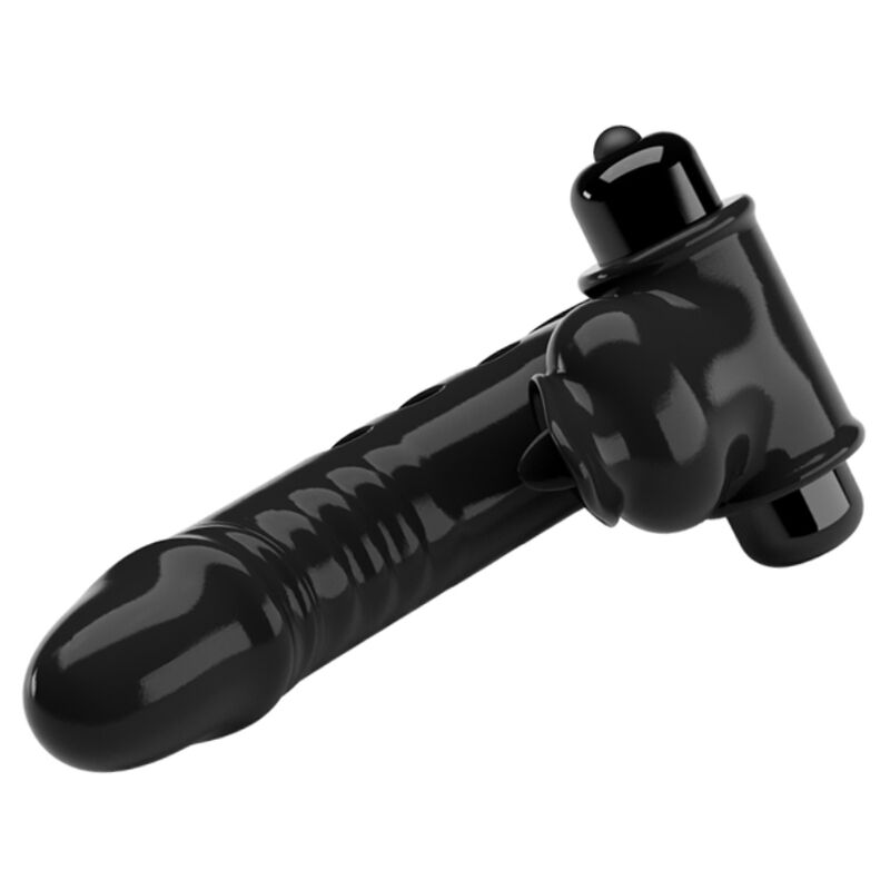 PRETTY LOVE - COPERTURA PER DITA VIBRATORE CORBIN NERA – Copri pene con estensione – foto 3