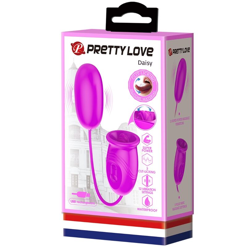 PRETTY LOVE - VIBRATORE RICARICABILE DAISY DUAL EGG VIOLA – Uova vibranti – foto 9