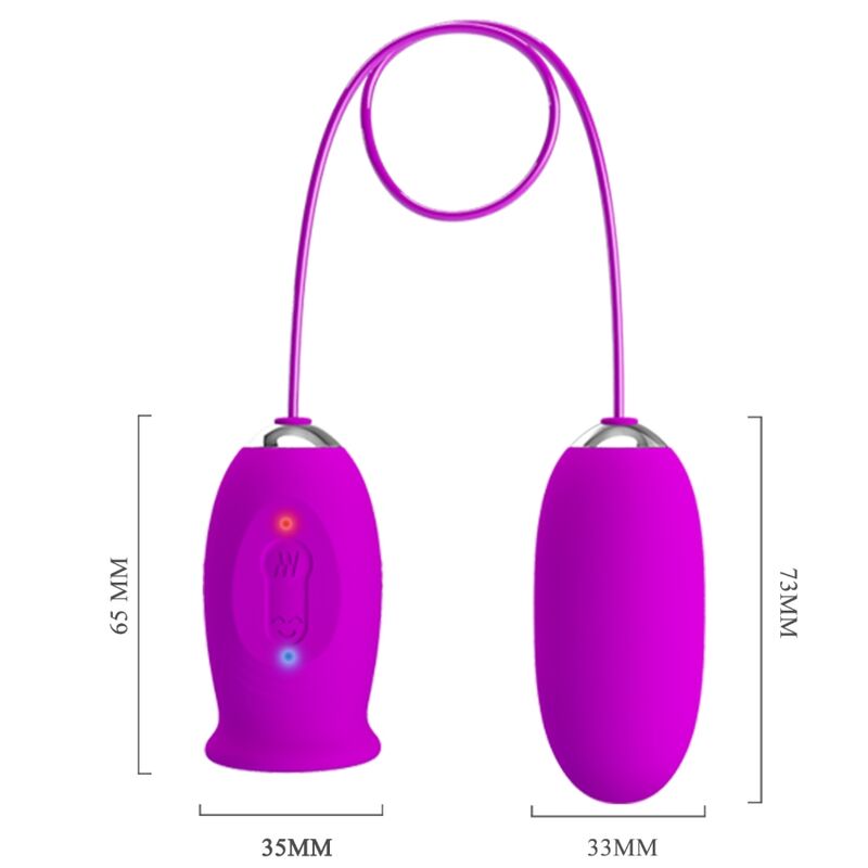 PRETTY LOVE - VIBRATORE RICARICABILE DAISY DUAL EGG VIOLA – Uova vibranti – foto 6