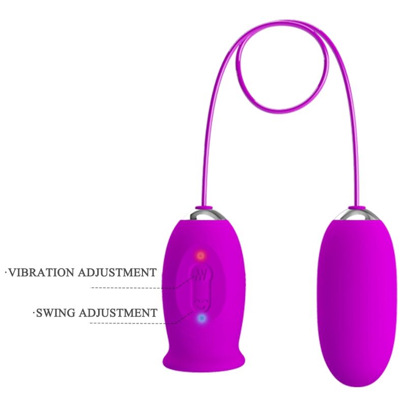 PRETTY LOVE - VIBRATORE RICARICABILE DAISY DUAL EGG VIOLA – Uova vibranti – foto 7